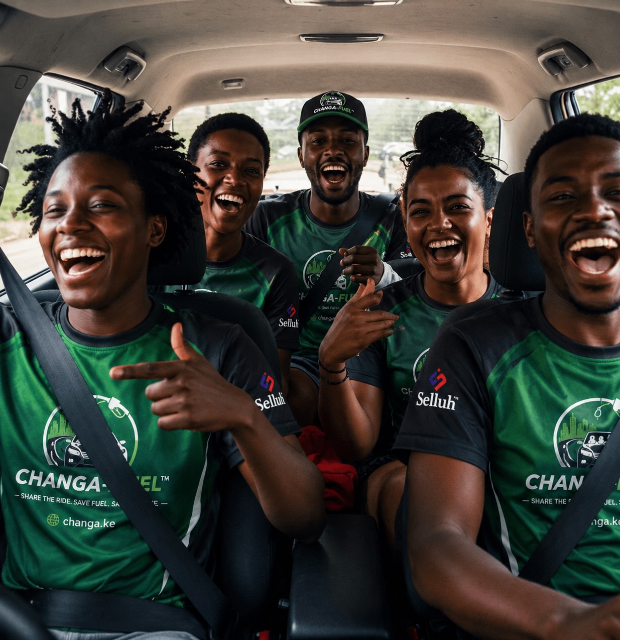 Happy Changa-Fuel riders sharing a ride in Nairobi